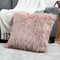 Hastings Home Hastings Home 22-Inch Square Faux Fur Pillow, Pink 646904JFT - alternate 1